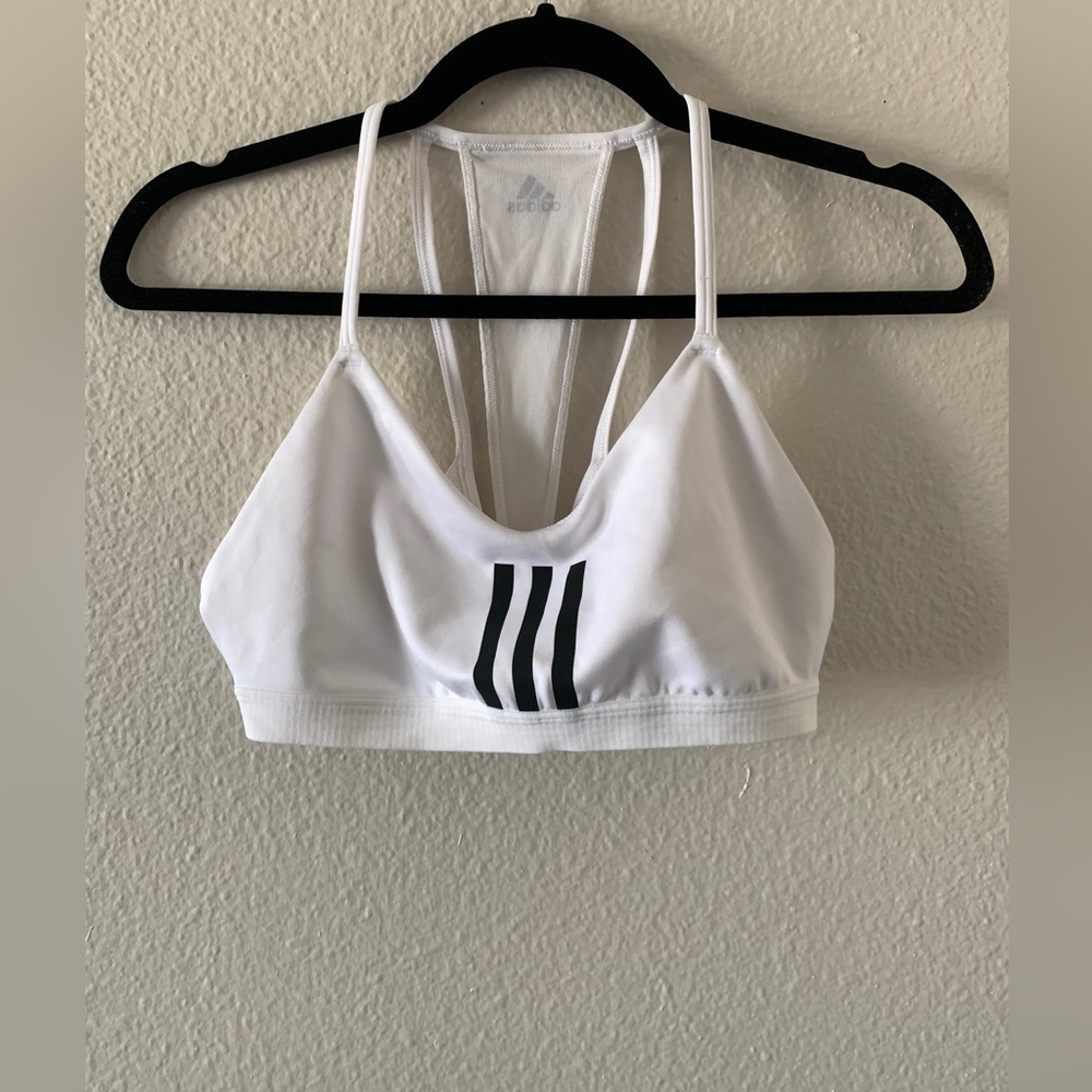 Adidas White Training Bra Top Used